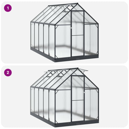 vidaXL Garden Greenhouse with Door Anthracite 183.5 x 303.5 x 207 cm
