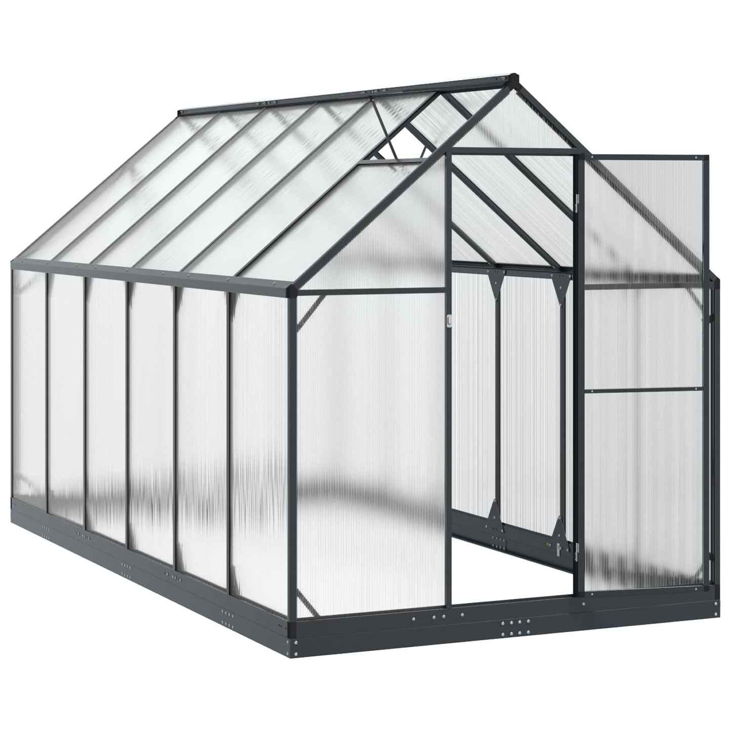 vidaXL Garden Greenhouse with Door Anthracite 183.5 x 363.5 x 207 cm