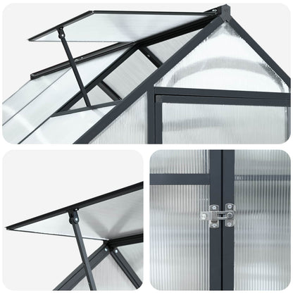 vidaXL Garden Greenhouse with Door Anthracite 183.5 x 423.5 x 207 cm