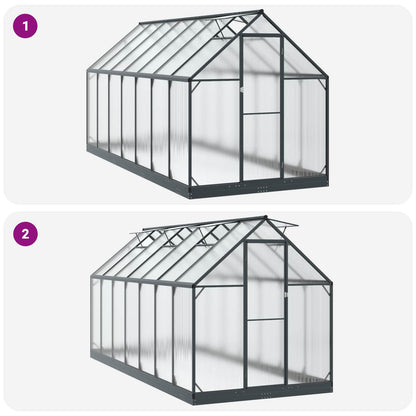 vidaXL Garden Greenhouse with Door Anthracite 183.5 x 423.5 x 207 cm