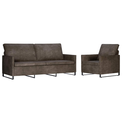 vidaXL Sofa Set 2 pcs Dark Grey Faux Suede Fabric