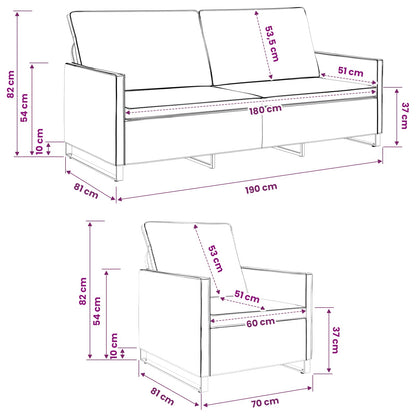vidaXL Sofa Set 2 pcs Dark Grey Faux Suede Fabric