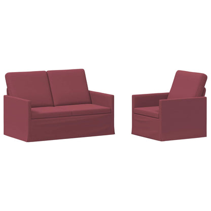 vidaXL Sofa Set 2 pcs Wine Red Fabric