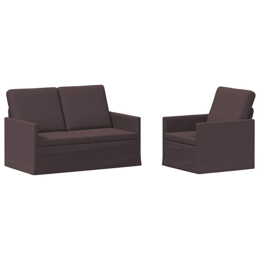 vidaXL Sofa Set 2 pcs Dark Brown Fabric