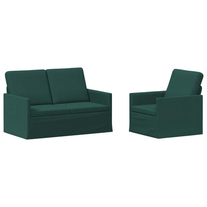 vidaXL Sofa Set 2 pcs Dark Green Fabric