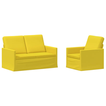 vidaXL Sofa Set 2 pcs Light Yellow Fabric