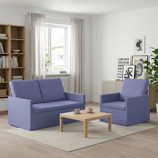 vidaXL Sofa Set 2 pcs Jeans Blue Fabric