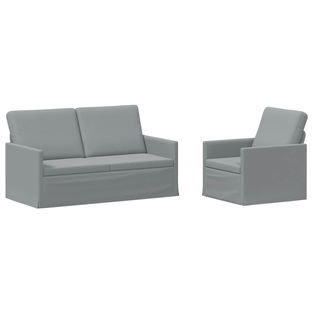 vidaXL Sofa Set 2 pcs Light Grey Fabric