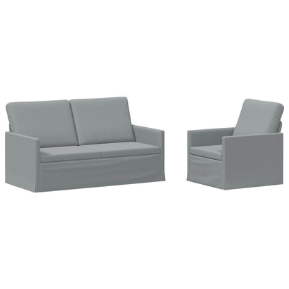 vidaXL Sofa Set 2 pcs Light Grey Fabric