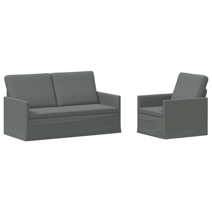 vidaXL Sofa Set 2 pcs Dark Grey Fabric