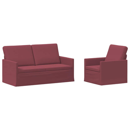 vidaXL Sofa Set 2 pcs Wine Red Fabric