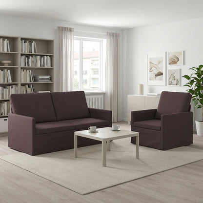 vidaXL Sofa Set 2 pcs Dark Brown Fabric