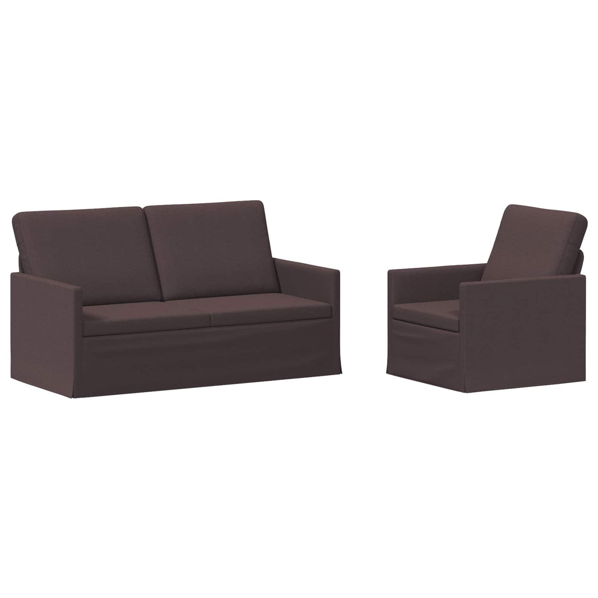 vidaXL Sofa Set 2 pcs Dark Brown Fabric