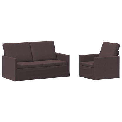 vidaXL Sofa Set 2 pcs Dark Brown Fabric