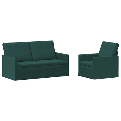 vidaXL Sofa Set 2 pcs Dark Green Fabric