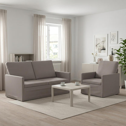 vidaXL Sofa Set 2 pcs Taupe Fabric