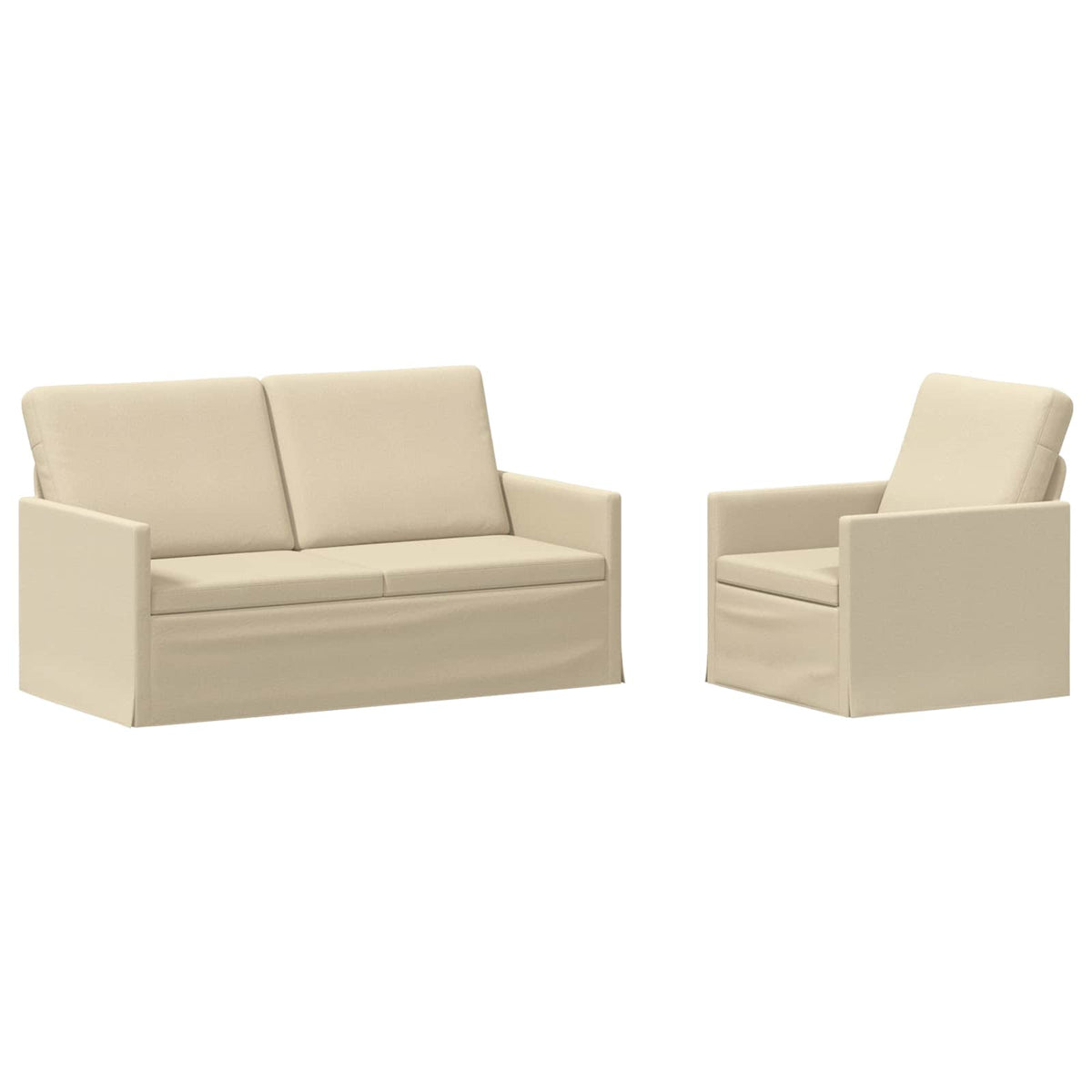 vidaXL Sofa Set 2 pcs Cream Fabric