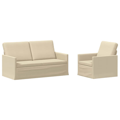 vidaXL Sofa Set 2 pcs Cream Fabric