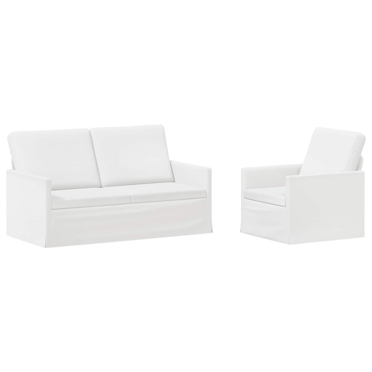 vidaXL Sofa Set 2 pcs White Fabric