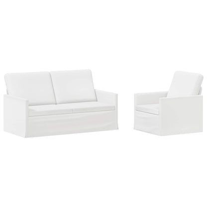 vidaXL Sofa Set 2 pcs White Fabric