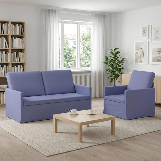vidaXL Sofa Set 2 pcs Jeans Blue Fabric