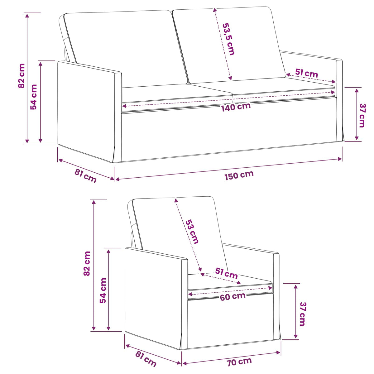 vidaXL Sofa Set 2 pcs Cloud Grey Fabric