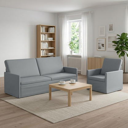 vidaXL Sofa Set 2 pcs Light Grey Fabric