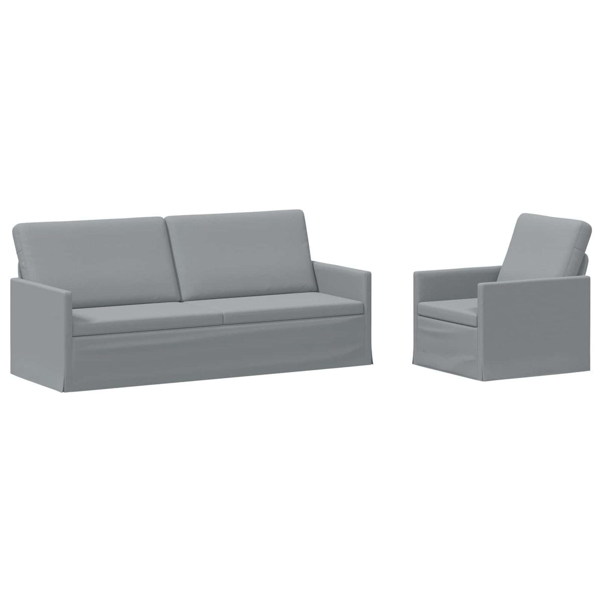 vidaXL Sofa Set 2 pcs Light Grey Fabric