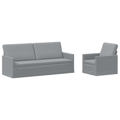 vidaXL Sofa Set 2 pcs Light Grey Fabric