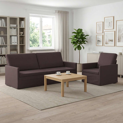 vidaXL Sofa Set 2 pcs Dark Brown Fabric