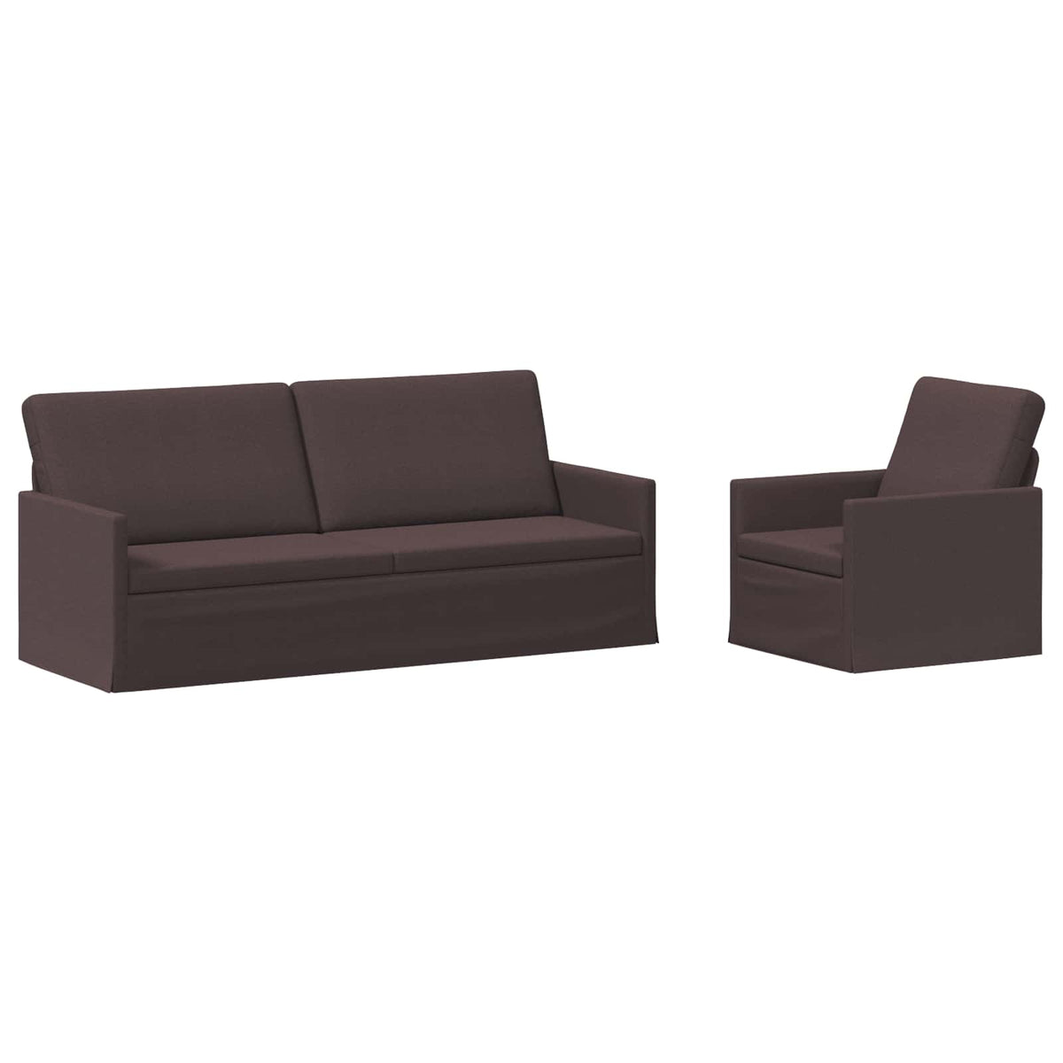 vidaXL Sofa Set 2 pcs Dark Brown Fabric