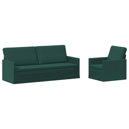 vidaXL Sofa Set 2 pcs Dark Green Fabric