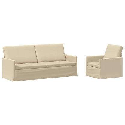 vidaXL Sofa Set 2 pcs Cream Fabric