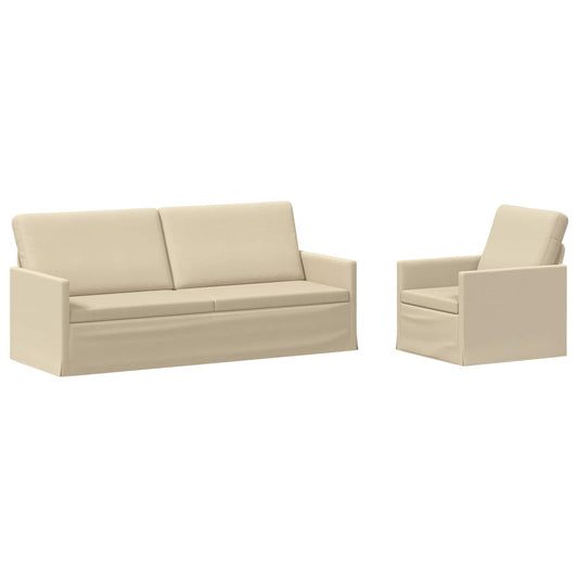vidaXL Sofa Set 2 pcs Cream Fabric