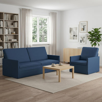 vidaXL Sofa Set 2 pcs Blue Fabric