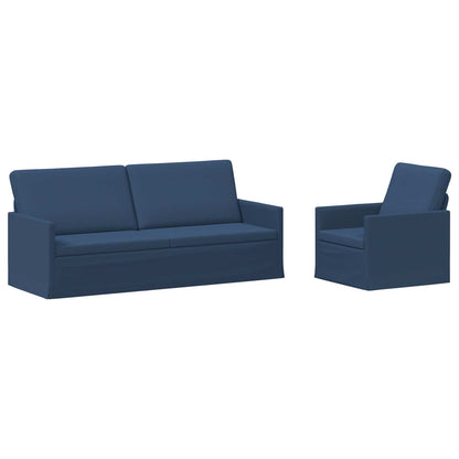 vidaXL Sofa Set 2 pcs Blue Fabric