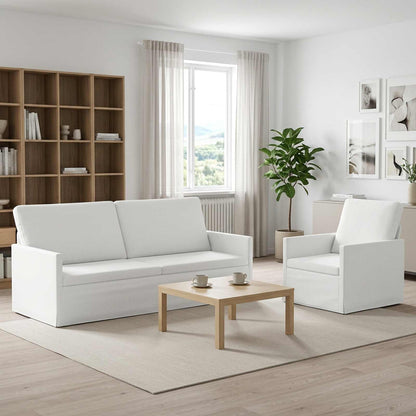 vidaXL Sofa Set 2 pcs White Fabric