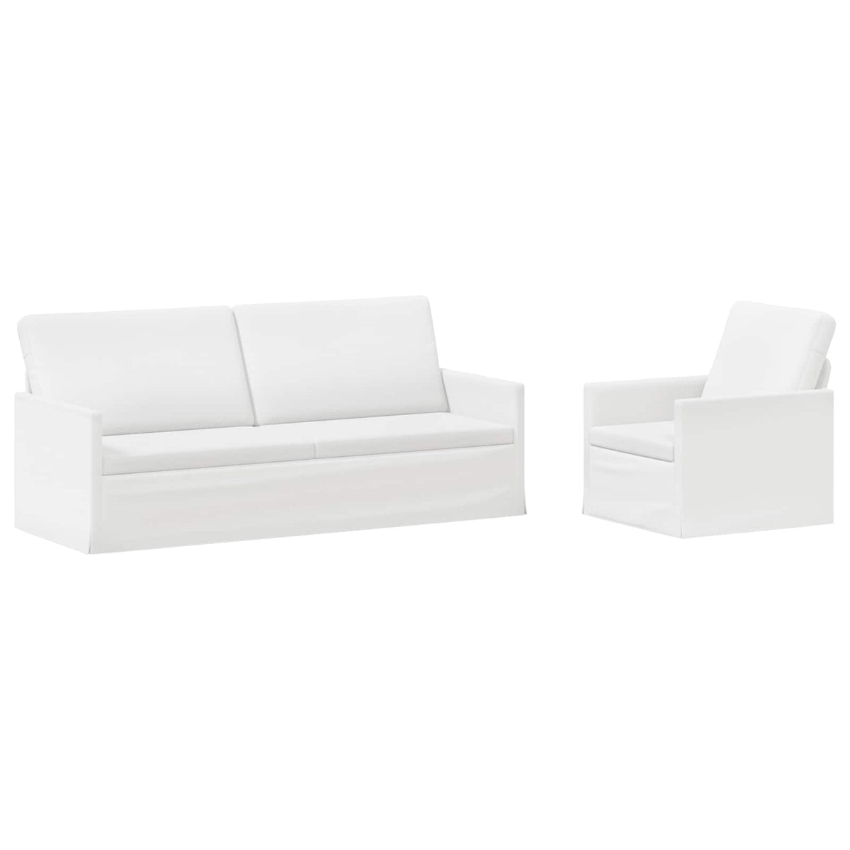 vidaXL Sofa Set 2 pcs White Fabric