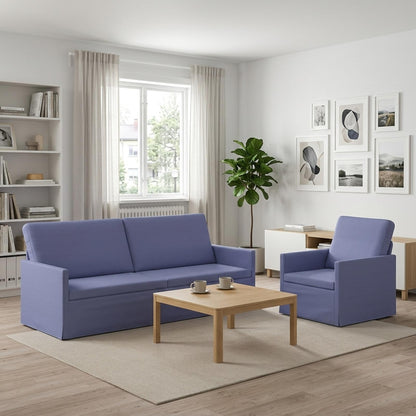 vidaXL Sofa Set 2 pcs Jeans Blue Fabric