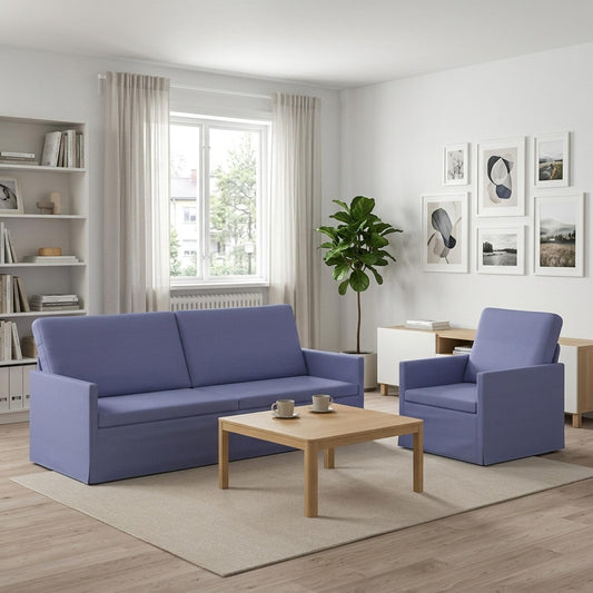 vidaXL Sofa Set 2 pcs Jeans Blue Fabric