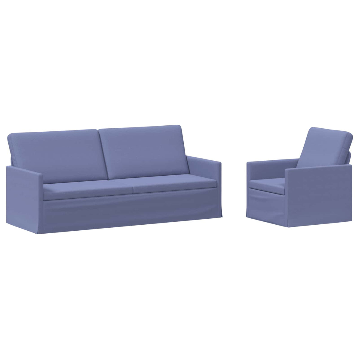 vidaXL Sofa Set 2 pcs Jeans Blue Fabric