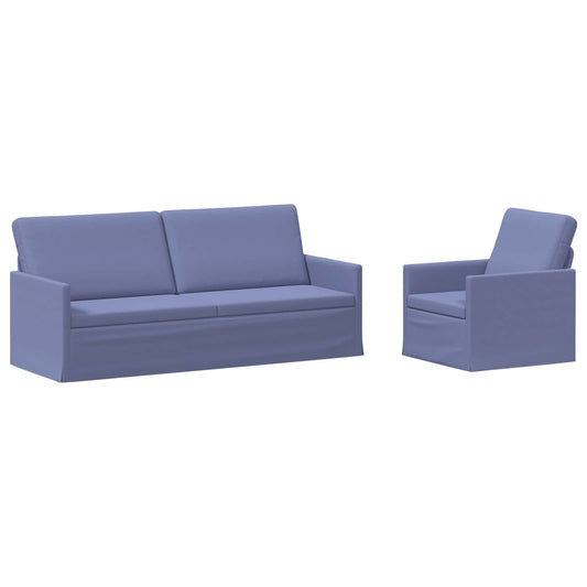 vidaXL Sofa Set 2 pcs Jeans Blue Fabric