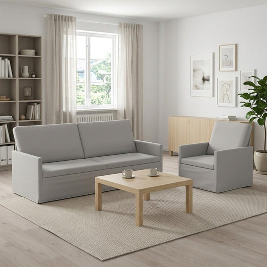 vidaXL Sofa Set 2 pcs Cloud Grey Fabric