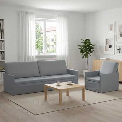 vidaXL Sofa Set 2 pcs Light Grey Fabric