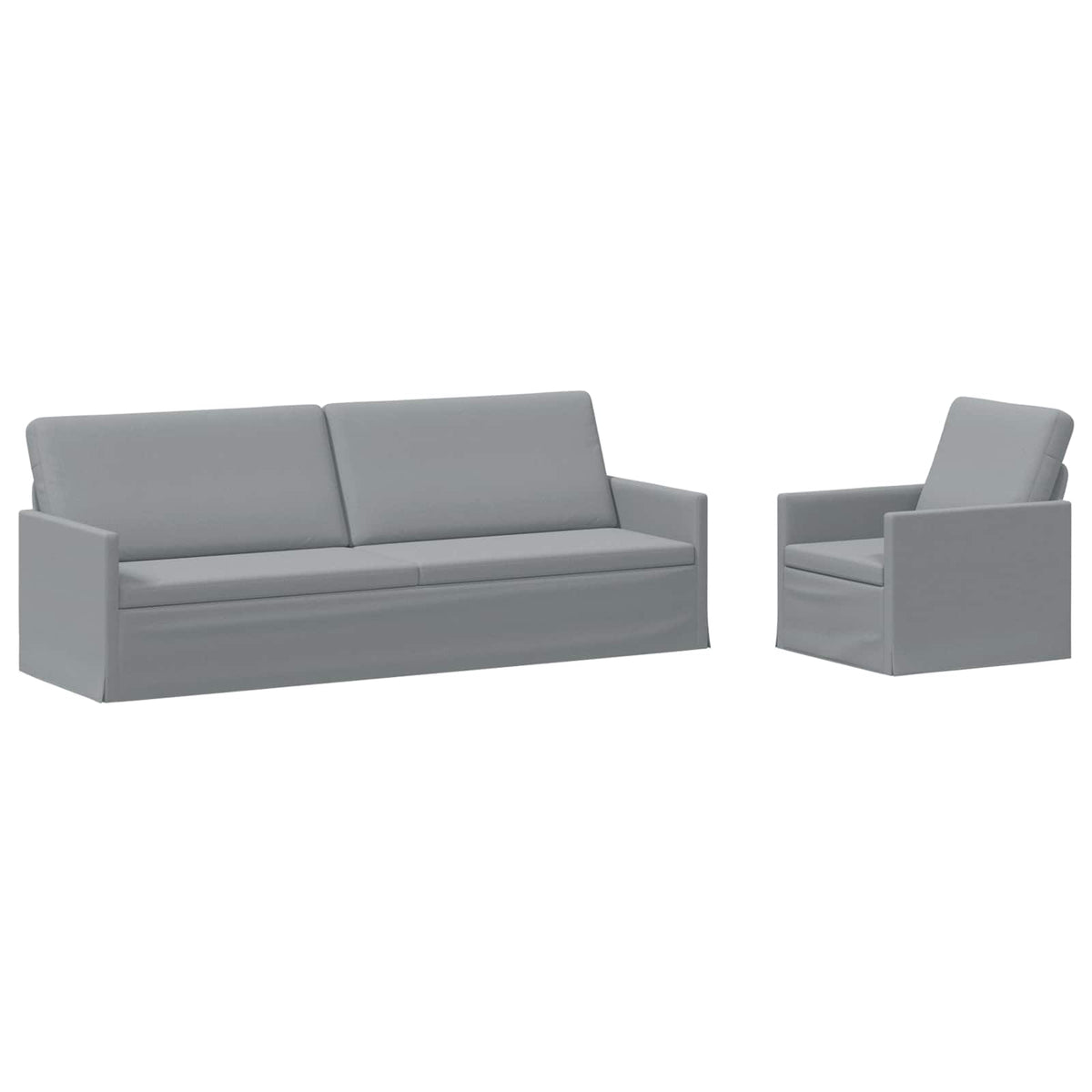 vidaXL Sofa Set 2 pcs Light Grey Fabric