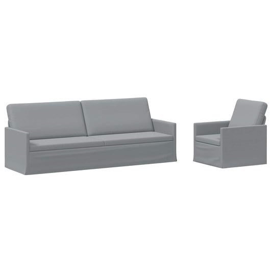 vidaXL Sofa Set 2 pcs Light Grey Fabric