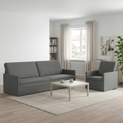 vidaXL Sofa Set 2 pcs Dark Grey Fabric