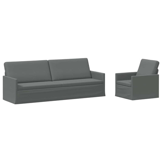 vidaXL Sofa Set 2 pcs Dark Grey Fabric