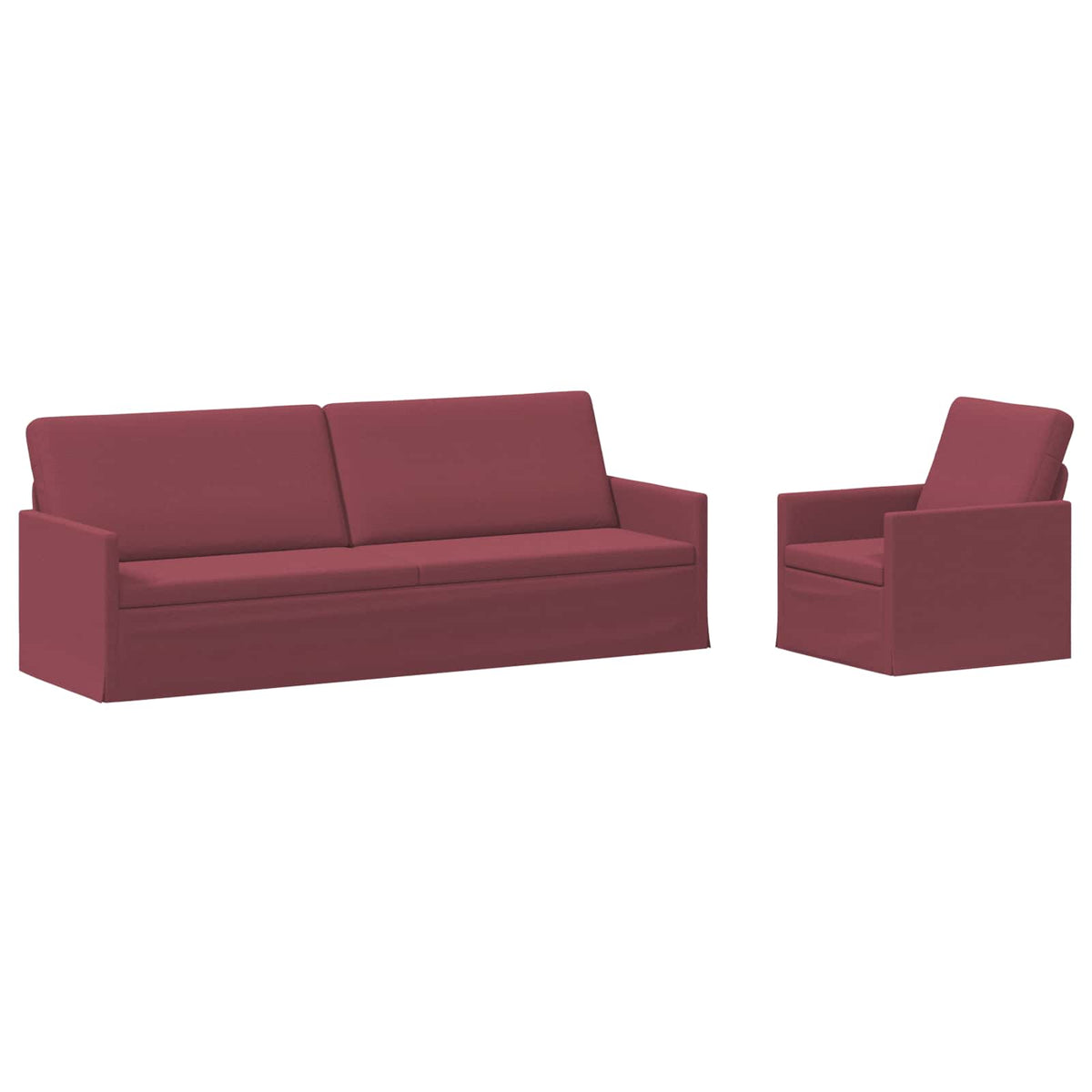 vidaXL Sofa Set 2 pcs Wine Red Fabric