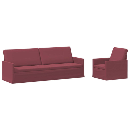 vidaXL Sofa Set 2 pcs Wine Red Fabric
